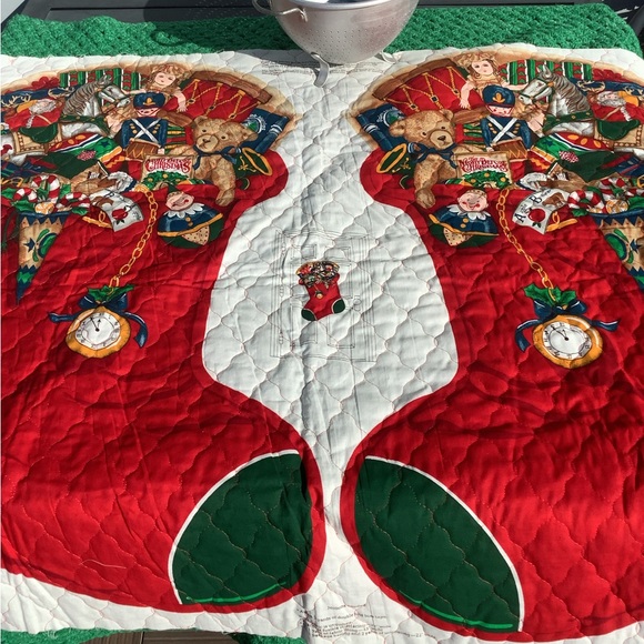 Vtg Jumbo Quilted Stocking Old World Antique Print NOS by Cranston Cut & Sew New - Picture 4 of 8